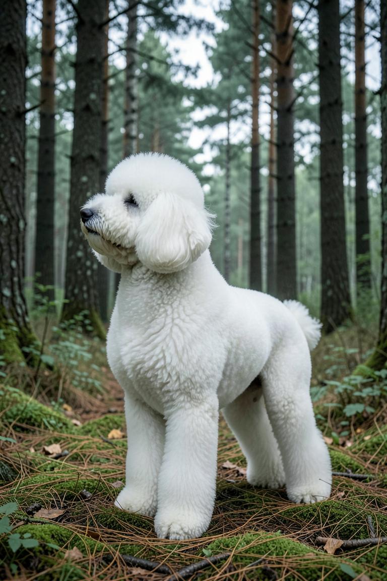 Storpudel fotograferet i naturligt lys